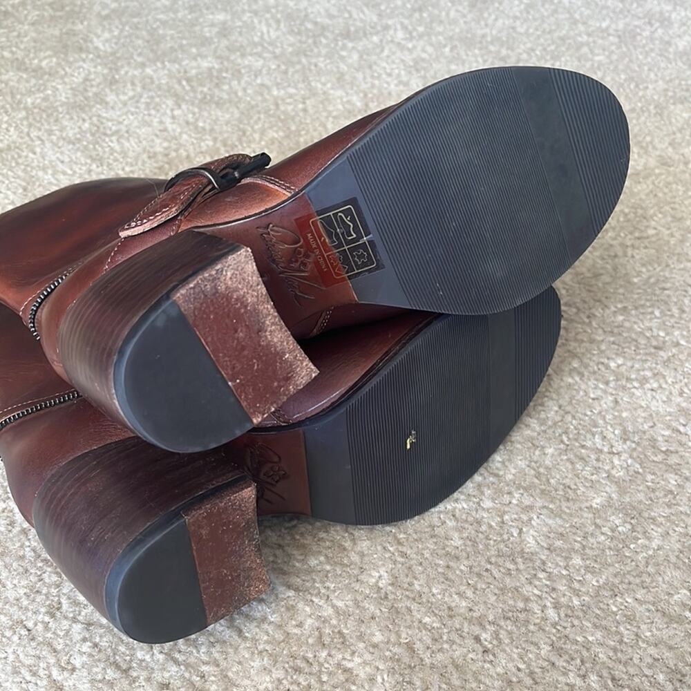 Patricia Nash Lombardy Brown Leather Buckle Chunky Heel Mid Western Cowgirl Boot - Picture 9 of 15